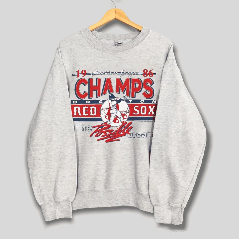 1986 Vintage Boston Red Sox American League Champions Baseball Shirt Tee